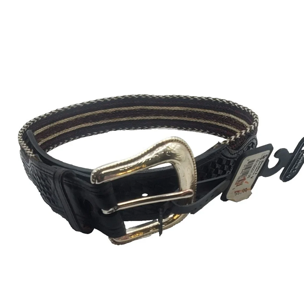 Double S Hand Tooled Genuine Braided Horse Hair Belt 18128101 Size 26 New